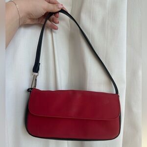 Elegant Red and Black Shoulder Bag
